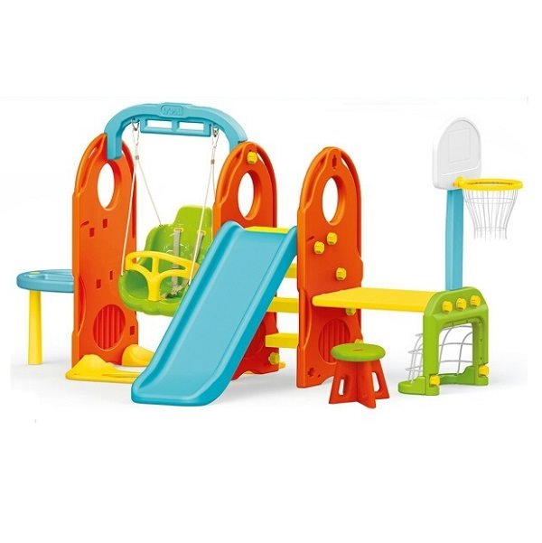 מתקן משולב 400956 כולל מגלשה, נדנדה, לוח סל, כיסא ושולחן מבית CITYSPORT