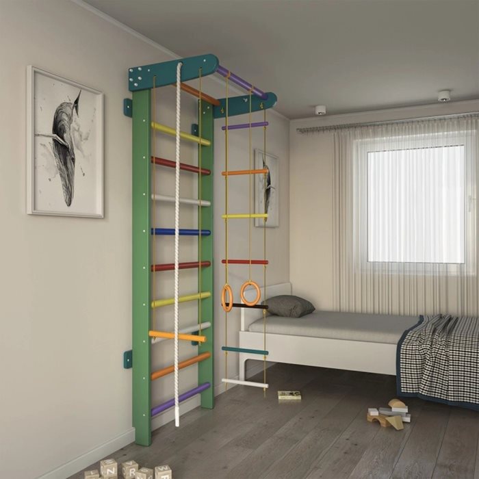 מתקן ספורט לילדים ביתי כולל סט חבלים 100922 בצבע קשט