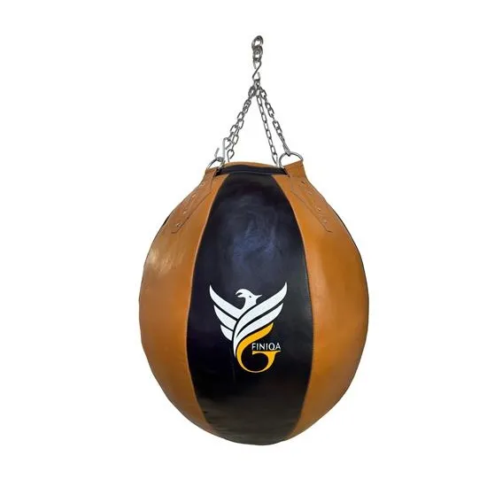 שק אגרוף עור מקצועי 250021 דגם ROUND BAG באורך 70 ס"מ, קוטר 175 ס"מ, משקל כ- 55 ק"ג מבית FINIQA