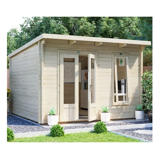 מחסן עץ פרמיום 250925 בגודל 3.5/3.5 מטר בעובי 45, דגם TERMINATOR מבית DUNSTER HOUSE