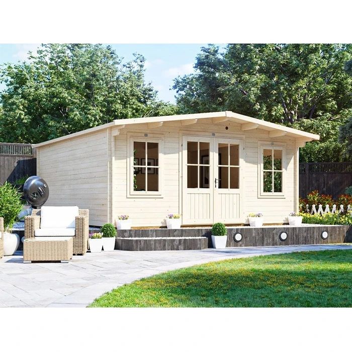 מחסן עץ 251084 בגודל 5/5 מטר בעובי 45, דגם SEVERN מבית DUNSTER HOUSE