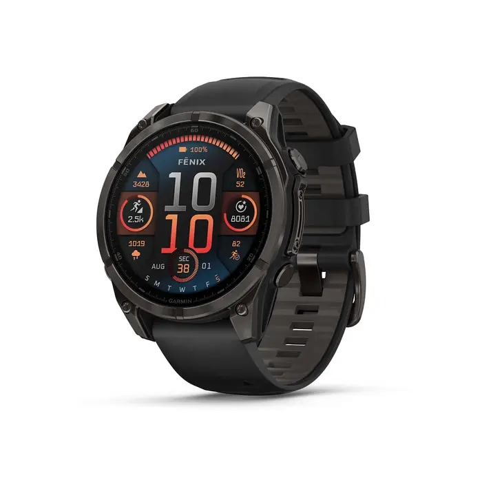 שעון ספורט חכם 251222 דגם FENIX 8 AMOLED SAPPHIRE TITANIUM - בקוטר 47 מ"מ מבית GARMIN
