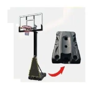 מתקן סל מתכוונן מקצועי 101428 עם לוח שקוף ענק 54 אינטש 136-80 ס"מ ומחזיר כדורים 251295 מבית CITYSPORT