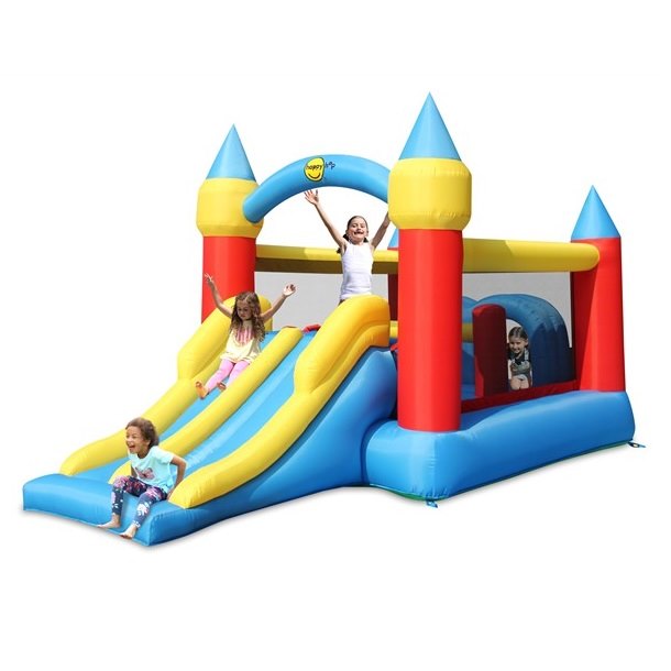 טירת קפיצה 9474 עם מכשולים ומגלשה כפולה מבית HAPPY HOP