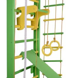 מתקן ספורט/נינג'ה לילדים סט מלא מעץ אמיתי ומצופה לכה איכותית 677914 בצבע תכלת/לבן