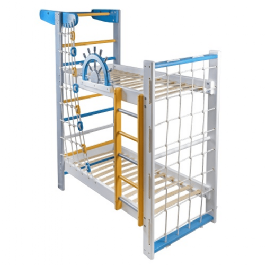 מיטת ספורט נינג'ה (קומותיים) 464609 עם סט חבלים מעץ מלא מבית CITYSPORT