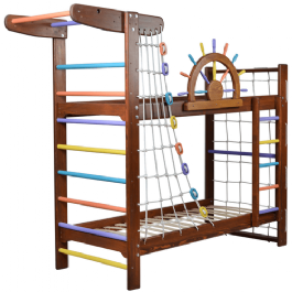 מיטת ספורט נינג'ה (קומותיים) 464609 עם סט חבלים מעץ מלא מבית CITYSPORT