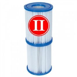זוג פילטרים II (באורך 13.3 ס"מ, קוטר 10.4 ס"מ כל אחד) למשאבת הבריכה BESTWAY 58094