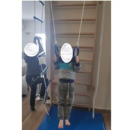 מתקן ספורט/נינג'ה לילדים סט מלא מעץ אמיתי ומצופה לכה איכותית 677914 בצבע תכלת/לבן