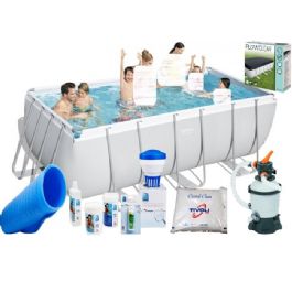 חבילת הכל כלול בריכה לגינה 56457P מלבנית אולטרה BESTWAY