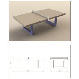 שולחן פינג פונג בטון 440901 בשילוב מתכת מבית CITYSPORT