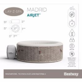ג'קוזי מתנפח מתאים ל-2-4 אנשים 60055 דגם MADRID כולל WIFI מבית BESTWAY