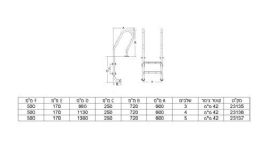 סולם נירוסטה 228905 לבריכה (316) 5 שלבים דגם N מוסטנג