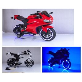 אופנוע ממונע 12V לילדים 350031 דוקאטי עם גלגלים גומי ולדים מבית CITYSPORT