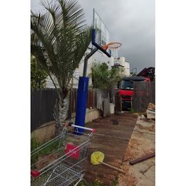 מתקן סל איכותי קבוע עם לוח שקוף וטבעת קפיצית "בסקט 2018" מבית CITYSPORT