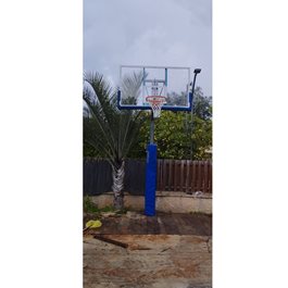 מתקן סל איכותי קבוע עם לוח שקוף וטבעת קפיצית "בסקט 2018" מבית CITYSPORT