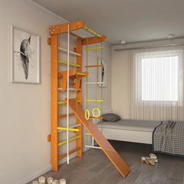 מתקן ספורט לילדים ביתי כולל סט אביזרים מלא 100912 בצבע כתום/צהוב