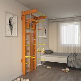 מתקן ספורט לילדים ביתי כולל סט אביזרים מלא 100912 בצבע כתום/צהוב