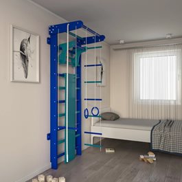 מתקן ספורט לילדים ביתי כולל סט אביזרים מלא 100913 בצבע כחול/טורקיז