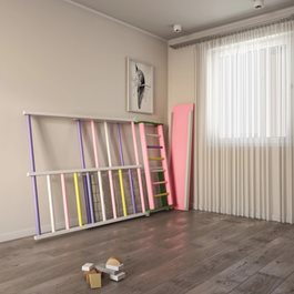 מתקן ספורט לפעוטות ביתי מתקפל 100925 בצבע לבן/ורוד