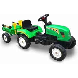 טרקטור פדלים לילדים עם עגלה מתחברת ו 2 כלי חפירה 242177 מבית CITYSPORT