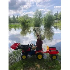 טרקטור פדלים לילדים עם כף קדמית עולה ויורדת ועגלה מתחברת ו 2 כלי חפירה 242180 מבית CITYSPORT