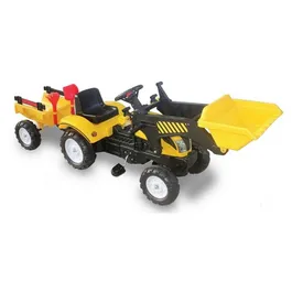 טרקטור פדלים לילדים עם כף קדמית עולה ויורדת ועגלה מתחברת ו 2 כלי חפירה 242180 מבית CITYSPORT