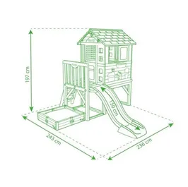 בית לילדים 242316 כולל מגלשה וארגז חול מבית CITYSPORT תוצרת צרפת