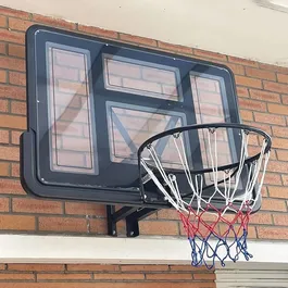 לוח כדורסל שקוף מקצועי 242472 בגודל 110/75 ס"מ עם הרחקה מהקיר דגם DUNK M007