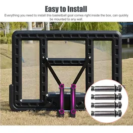 לוח כדורסל שקוף מקצועי 242472 בגודל 110/75 ס"מ עם הרחקה מהקיר דגם DUNK M007