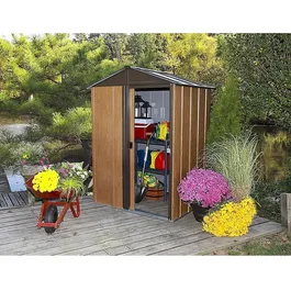 מחסן חצר מתכת דמוי עץ 242769 בגודל 1.51/1.22 מטר דגם WL54 מבית ARROW