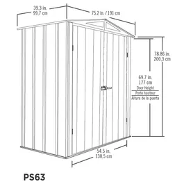 מחסן גינה מתכת 242772 בגודל 1.91/1.00 מטר דגם PS63 מבית ARROW