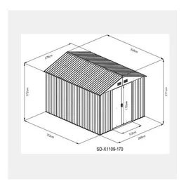 מחסן מתכת 242879 דגם X1109 בגודל 2.79/3.24 מטר מבית Garden Top
