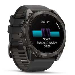 שעון חכם בקוטר 51 מ"מ 242918 FENIX 8 AMOLED SAPPHIRE TITANIUM מבית GARMIN