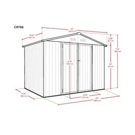 מחסן מתכת קומפקטי 243030 דגם CR86 בגודל 2.56/1.93 מטר מבית Garden Top
