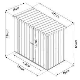 מחסן מתכת 243035 בגודל 1.47/0.86 מטר מבית Garden Top