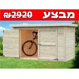 מחסן עץ 243058 בגודל 2.27/1.16 מטר, דגם Velo Bikes מבית Toprosol