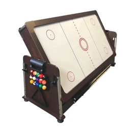 שולחן סנוקר 4 ב -1 איכותי 250606 בגודל 7 פיט, בעל 4 מצבים – בצבע חום ובד ירוק