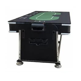 שולחן סנוקר משולב 5 ב -1 איכותי 250607 בגודל 7 פיט, בעל 5 מצבים בצבע שחור עם בד כחול