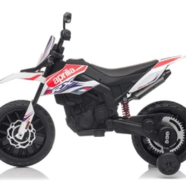 אופנוע ממונע לילדים 250855 עם גלגלי עזר, בעוצמה 12V דגם אפריליה