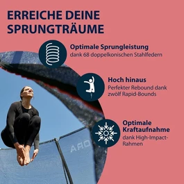טרמפולינה מקצועית מלבנית 250917 בגודל 305/215 ס"מ מבית HUDORA גרמניה