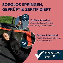 טרמפולינה מקצועית מלבנית 250917 בגודל 305/215 ס"מ מבית HUDORA גרמניה