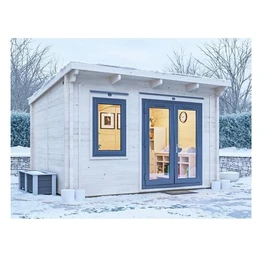 מחסן עץ פרמיום 250922 בגודל 4/3 מטר בעובי 45, דגם TERMINATOR מבית DUNSTER HOUSE