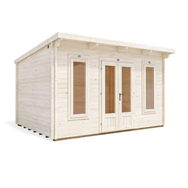 מחסן עץ פרמיום 250922 בגודל 4/3 מטר בעובי 45, דגם TERMINATOR מבית DUNSTER HOUSE