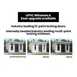 מחסן עץ פרמיום 250925 בגודל 3.5/3.5 מטר בעובי 45, דגם TERMINATOR מבית DUNSTER HOUSE