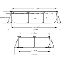 בריכה מלבנית 250951 בצבע ורוד מבית INTEX