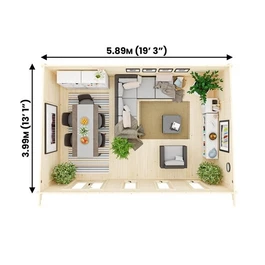 מחסן עץ פרמיום 251075 בגודל 6/4 מטר בעובי 45, דגם TERMINATOR מבית DUNSTER HOUSE