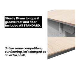 מחסן עץ פרמיום 251075 בגודל 6/4 מטר בעובי 45, דגם TERMINATOR מבית DUNSTER HOUSE