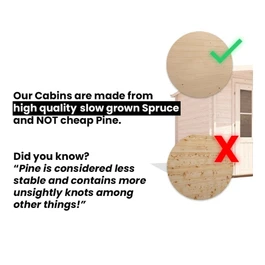 מחסן עץ פרמיום 251075 בגודל 6/4 מטר בעובי 45, דגם TERMINATOR מבית DUNSTER HOUSE