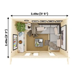 מחסן עץ פרמיום 251076 בגודל 2.5/3.5 מטר בעובי 45, דגם TERMINATOR מבית DUNSTER HOUSE